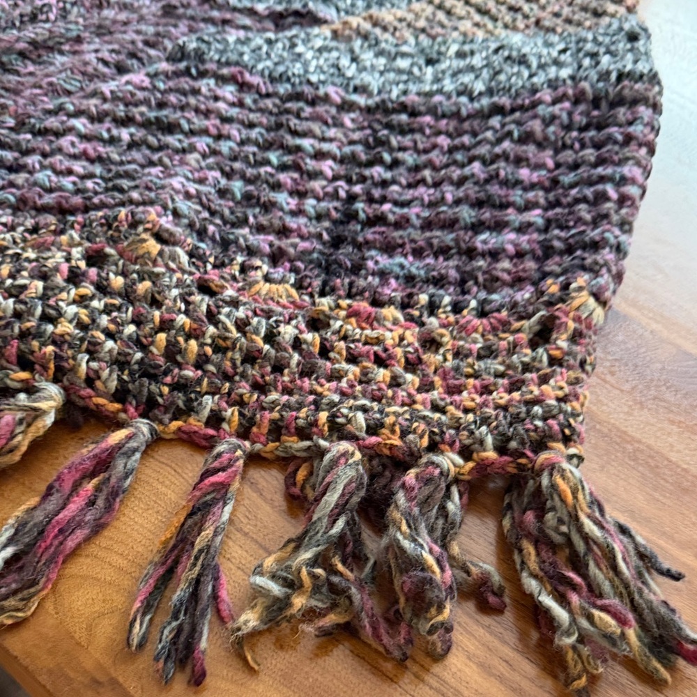 Free PeopleMulticolor Knitted Shawl with Fringe - Picture 6 of 6